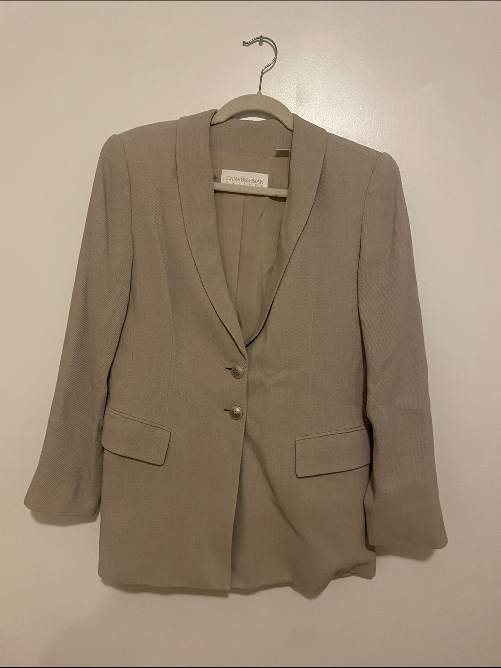 Dana Buchman Light Taupe Shawl-Collar Women's Blazer